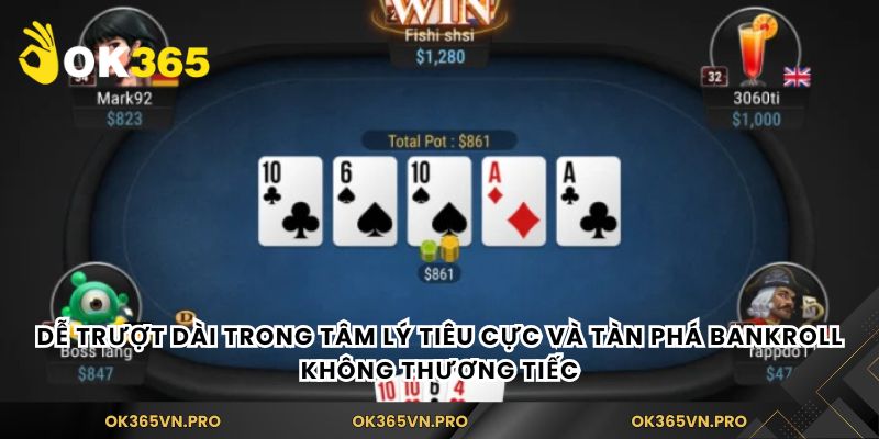 Dễ trượt dài trong tâm lý tiêu cực và tàn phá bankroll không thương tiếc