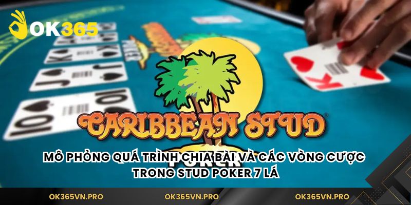 Mô phỏng quá trình chia bài và các vòng cược trong stud poker 7 lá