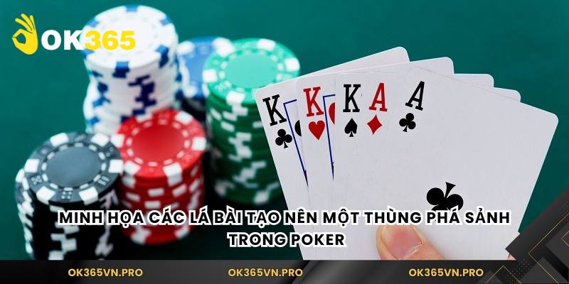 Minh họa các lá bài tạo nên một thùng phá sảnh trong Poker
